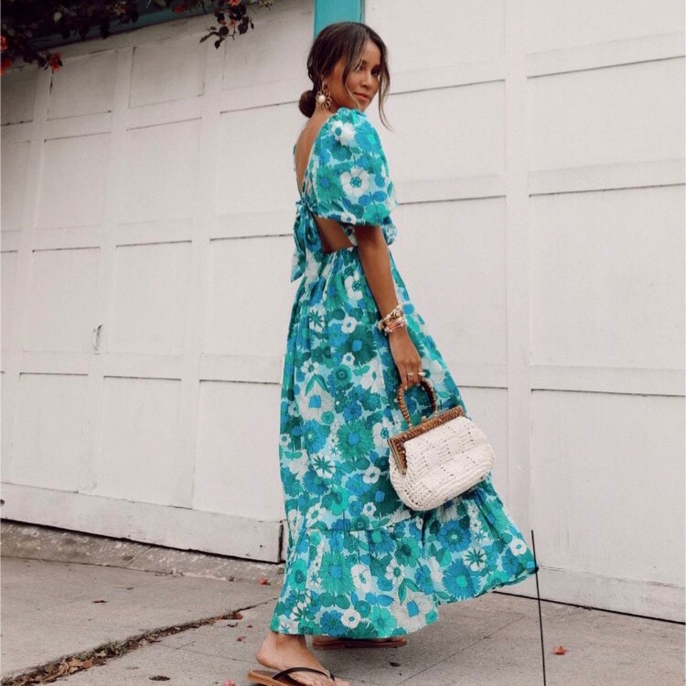 Antik Batik Lorette Long Dress in Blue, Size S